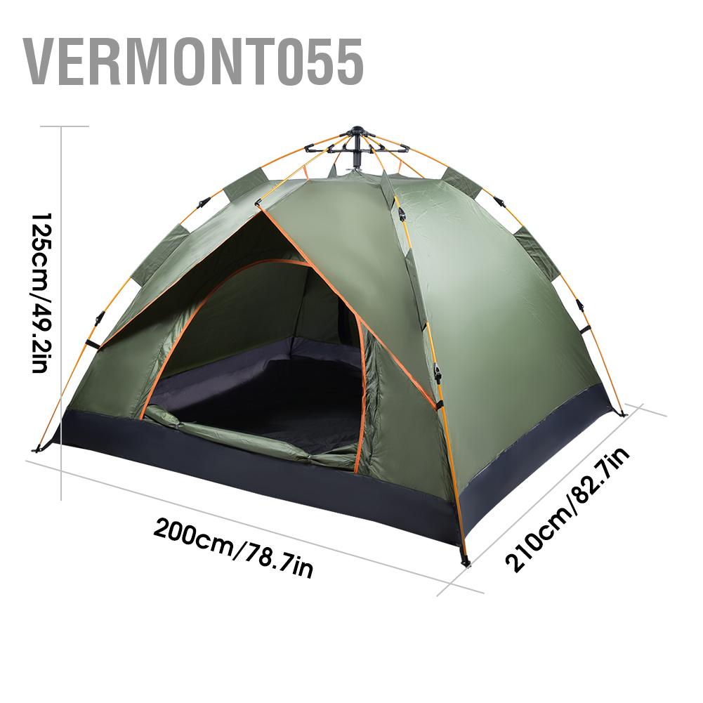 Có thể bán buôn Lều Cắm Trại Tự Động Chống Tia UV Chống Thấm Nước Cho Gia Đình 3-4 Người Hàng giao ngay vermont055