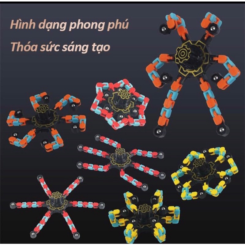 Con quay biến hình cơ học dạ quang, con quay robot lắp ráp robot fidget spinner