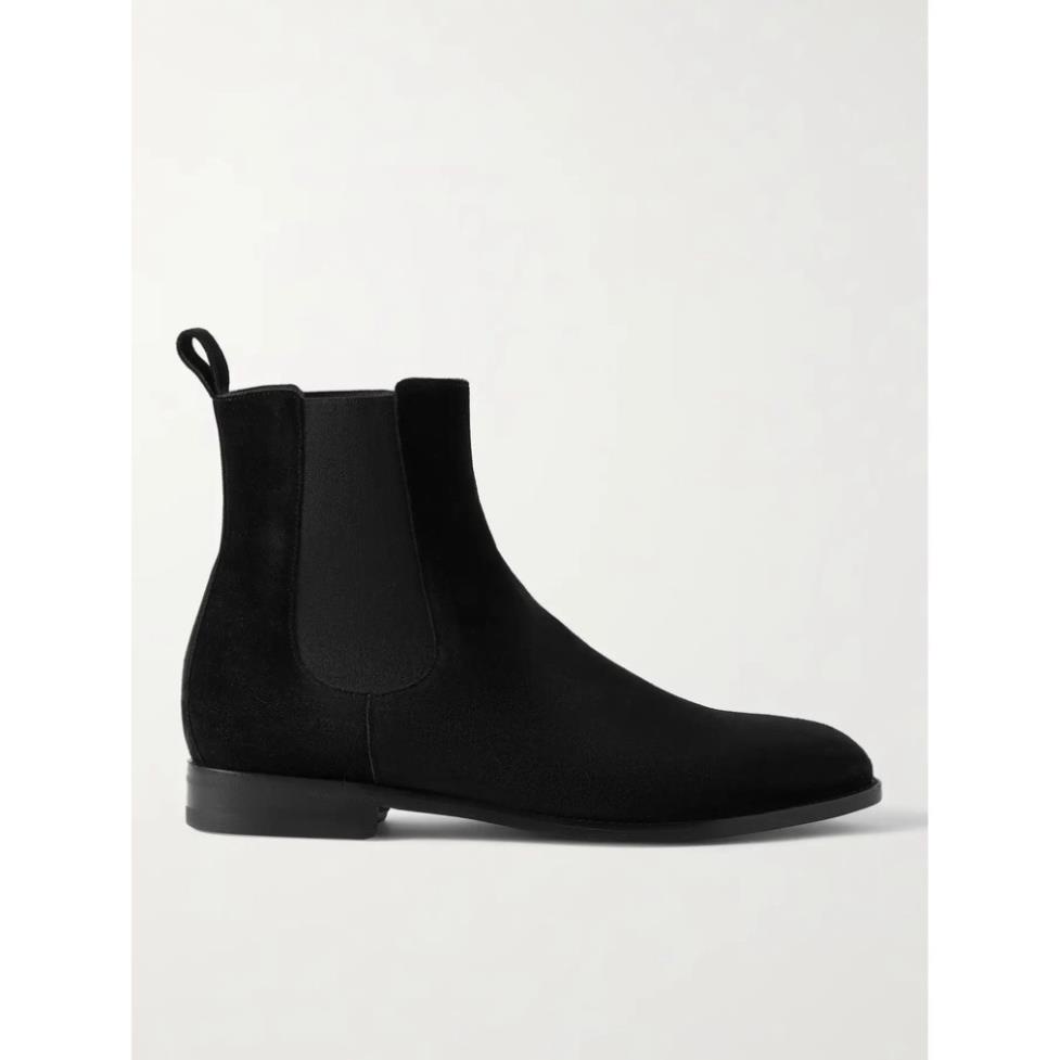 Chelsea Boots nam màu đen chất liệu da lộn thời trang ;;