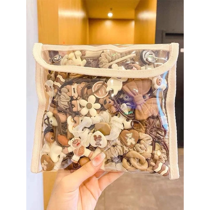 Dây buộc tóc set 15 chun buộc tóc hình gấu kute mix nhiều hình dễ thương