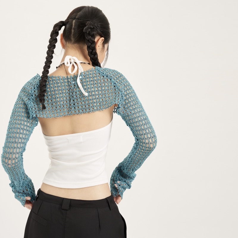 Áo ERRORIST Knitted Cyan Top