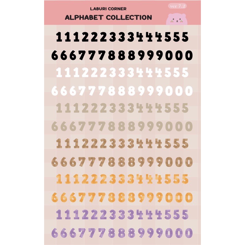 NUMBER STICKER COLLECTIONSticker SỐ 2 font chữ, 2 màu