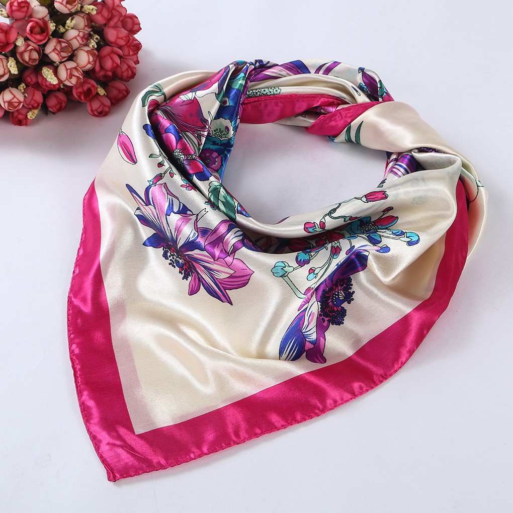 Khăn vuông lụa giả vải satin lớn