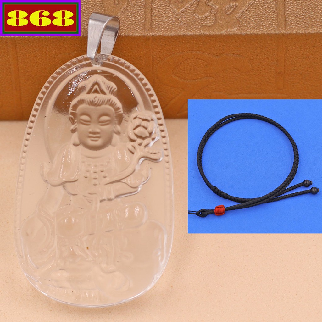 Mặt dây chuyền Phật Phổ hiền pha lê 3.6 cm MTRFLTB2 - Hộ mệnh tuổi Thìn, Tỵ