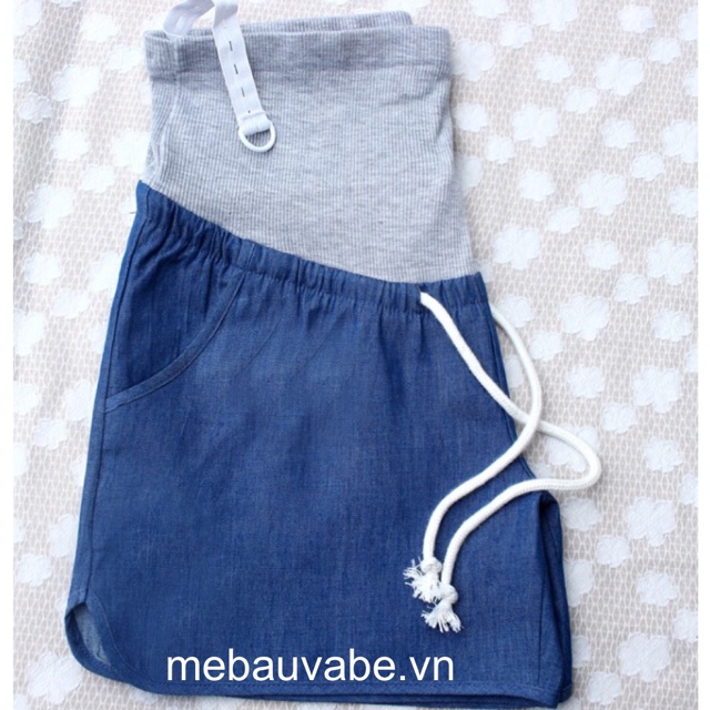 Quần sooc bầu Denim -QB007