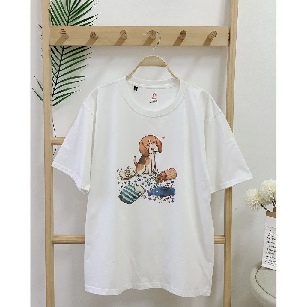 Áo thun nữ form rộng freesize dưới 75kg, áo phông Gom cún quậy Cotton MỀM- MỊN- MÁT, không mỏng, thấm hút mồ hôi