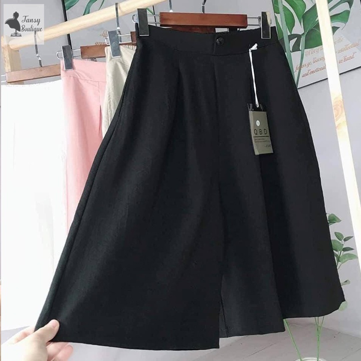 Quần ống rộng giả váy nữ chất liệu đũi linen cao cấp siêu nhẹ siêu thoáng mát - Quần culottes giả váy