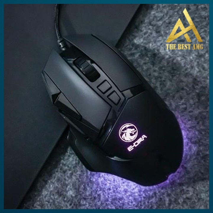 Chuột Máy Vi Tính Laptop Mouse Chơi Game E-DRA EM6502 Đèn LED 7 Màu - Chuột Gaming Có Dây Chuyên Game