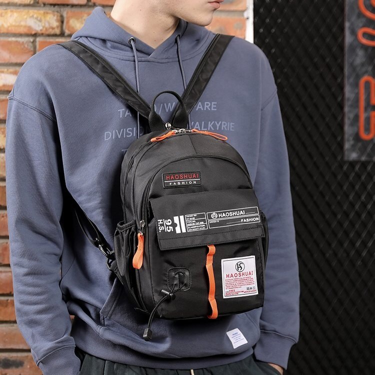 popular new men's mini backpack small lightweight backpack student leisure shoulder bag men's simple backpack men's outdoor travel shell backpack men's retro backpack men's mini bucket backpack men's postman backpack