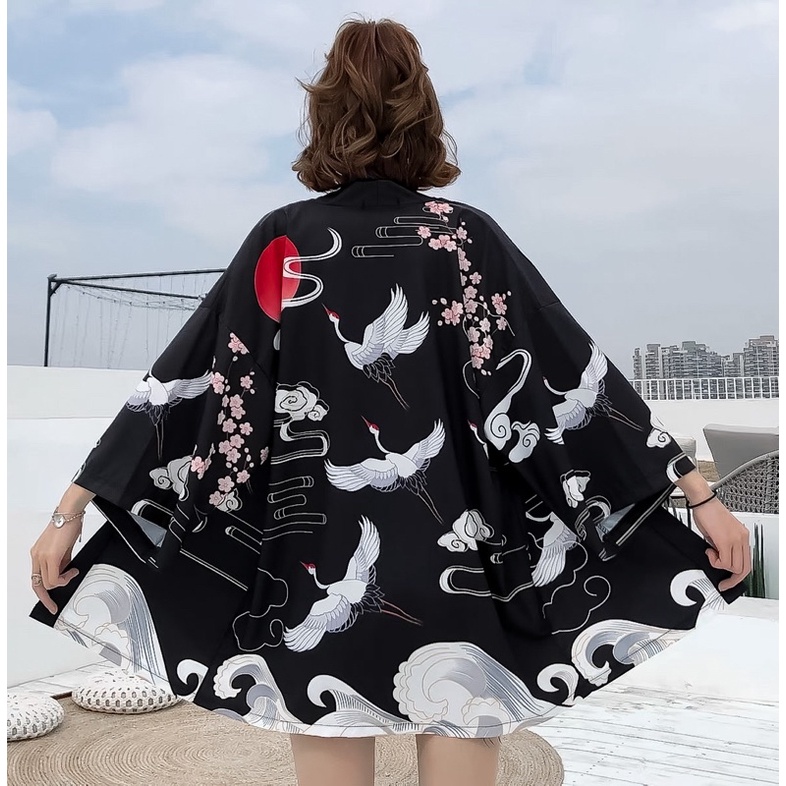 Áo kimono hạc mặt trời