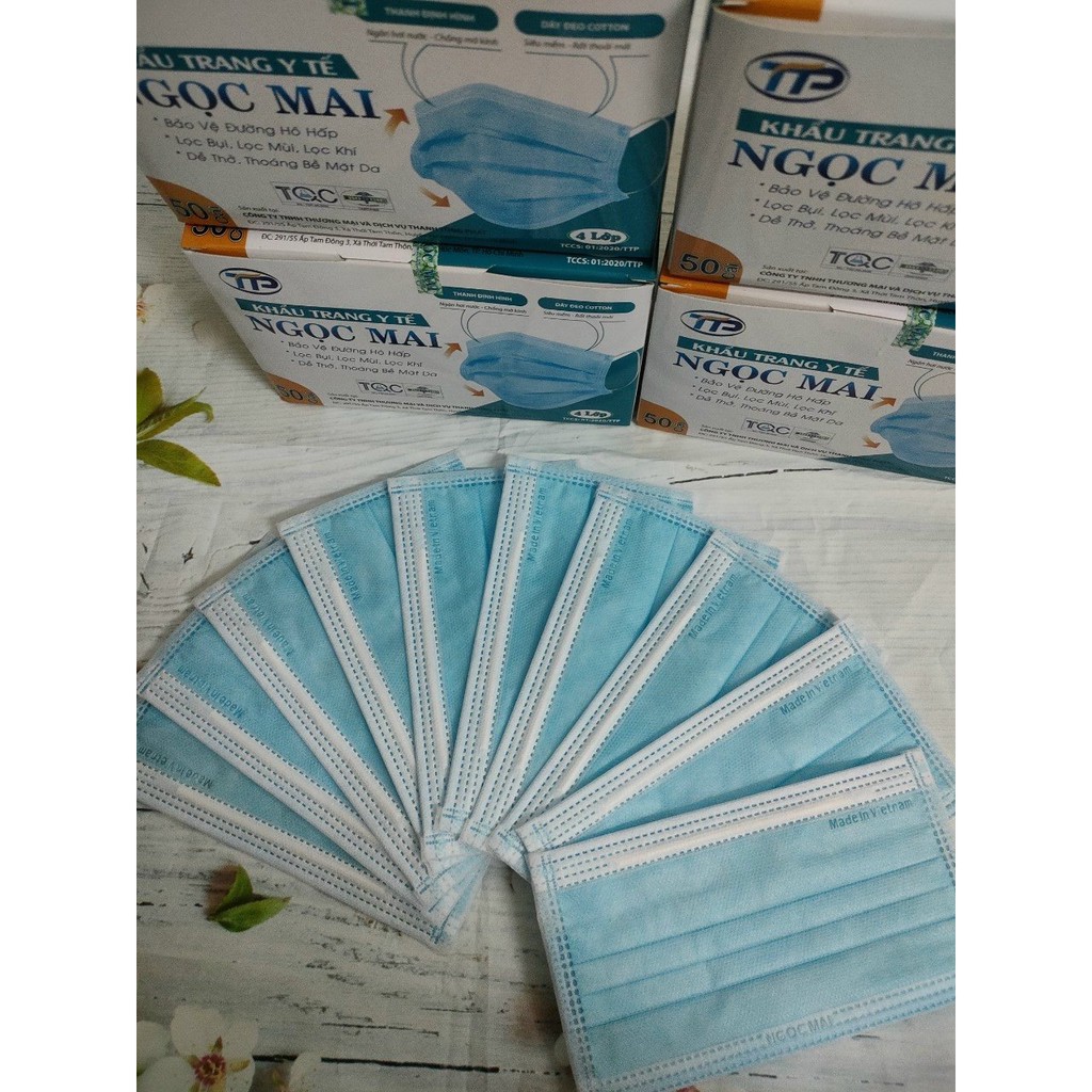 50  cái một hộp KHẨU TRANG Y TẾ 4 LỚP NGỌC MAI | BigBuy360 - bigbuy360.vn