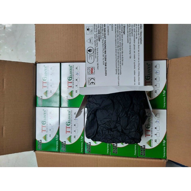 LOẠI TỐT Găng ĐEN Nitrile y tế KHÔNG BỘT (50pcs) | BigBuy360 - bigbuy360.vn