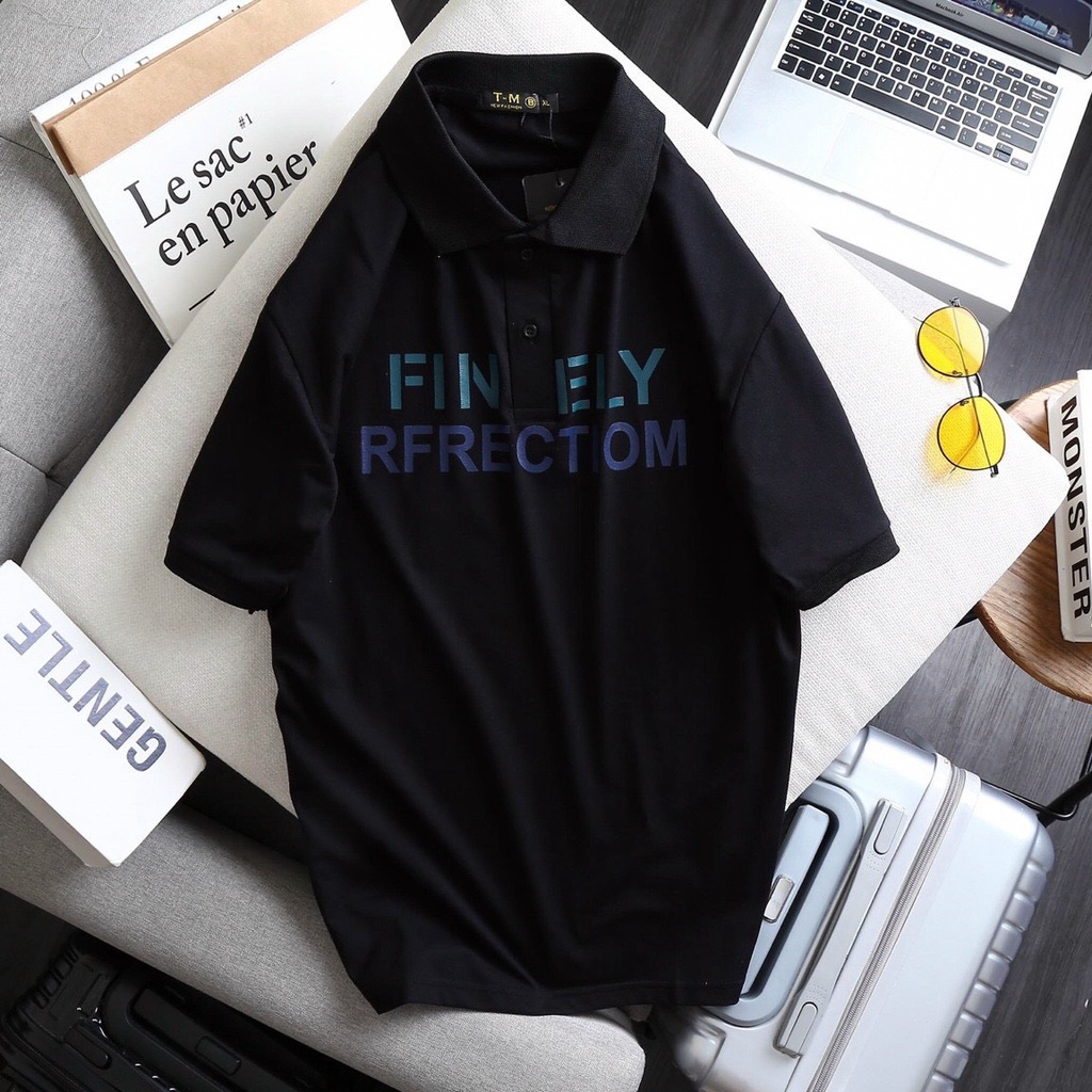 Áo Thun Nam Nữ Ngực Thêu FINELY FFRECTIOM 237 Cổ Bẻ Vải Polo Cao Cấp Siêu Thấm Hút Mồ Hôi