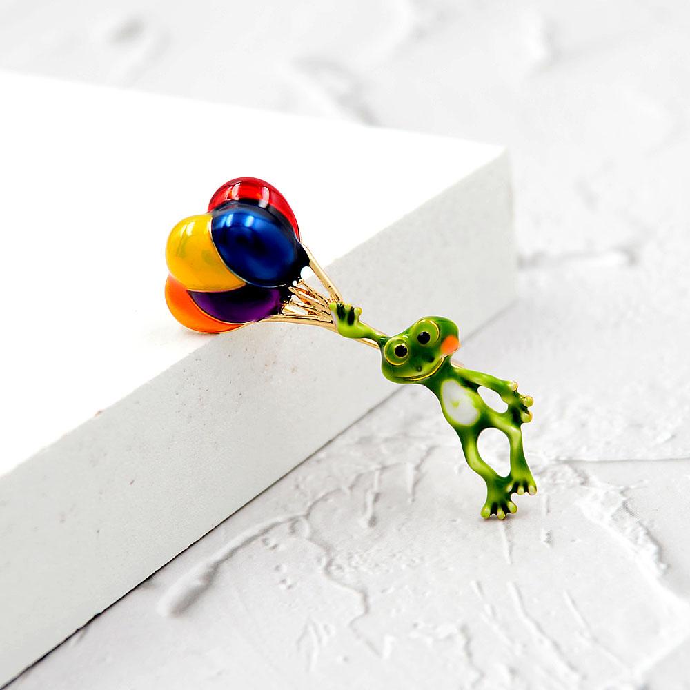 Ghim Cài Áo Hình Ếch Và Bong Bóng VANES1 Thời Trang