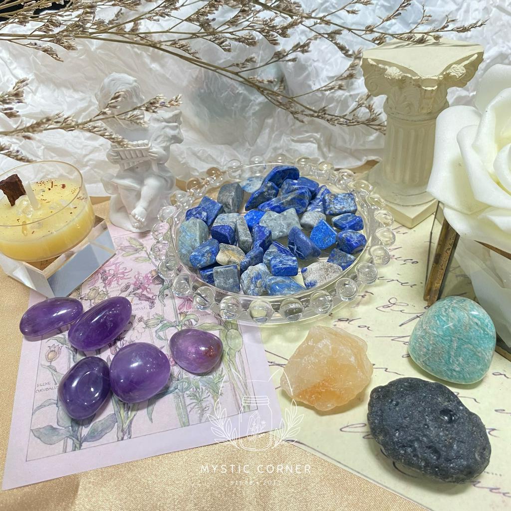 Set đá may mắn cho Xử Nữ, đá thạch anh, đá thanh tẩy bài Tarot, đá phong thuỷ