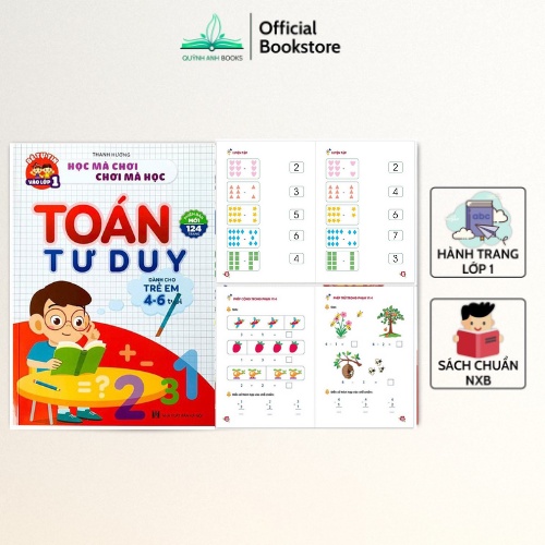 Sách - Combo Toán tư duy cho trẻ 4-6 tuổi và tập đánh vần tiếng việt 5.0 kèm file video và mã quét QR - NPH Việt Hà