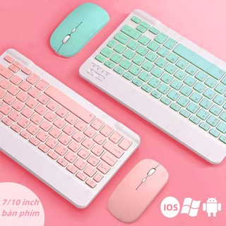 Bàn phím và chuột bluetooth không dây 7/ 10 inch thông dụng cho máy tính bảng/ máy tính xách tay/ điện thoại