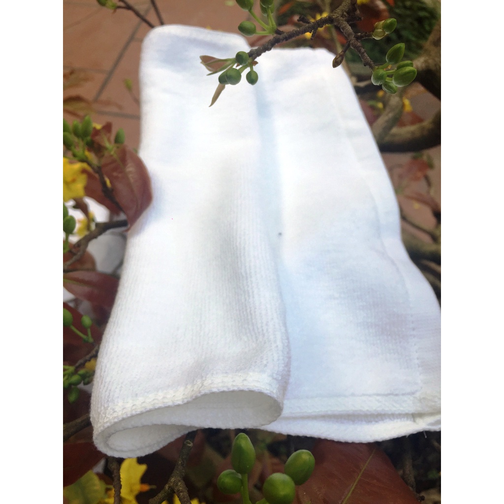 Set 3 khăn trắng khách sạn: rửa mặt, lau tóc và tắm sợi bông/ cotton - Sang sịn mịn