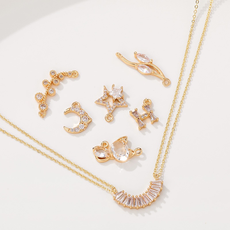Mặt Dây Chuyền Mạ Vàng 18K Hình Mèo Đính Đá Zircon Nhiều Màu Sắc Sang Trọng diy
