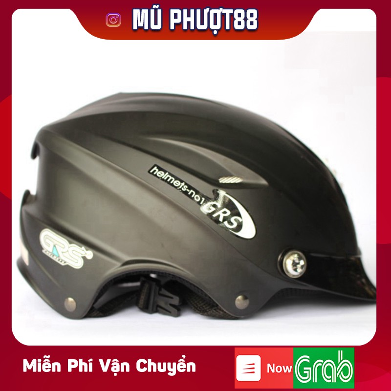 Mũ bảo hiểm không kính GRS A760T (đen nhám) clip thật