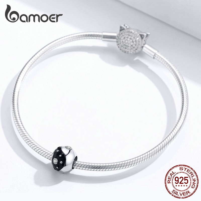 Hạt xỏ vòng tay Bamoer DIY bằng bạc thật dùng để vòng tay/dây chuyền