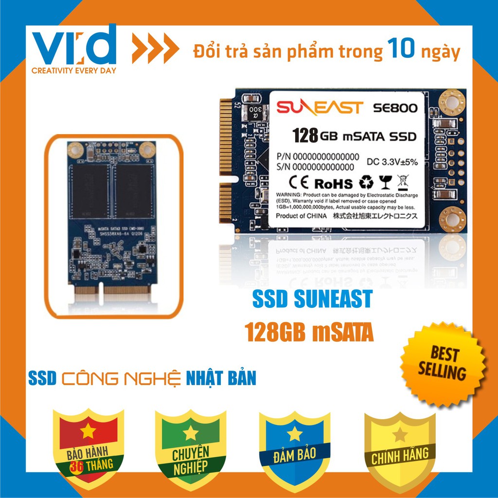 Ổ cứng SSD mSATA 128GB Suneast - Hàng chính hãng bảo hành 36 tháng!