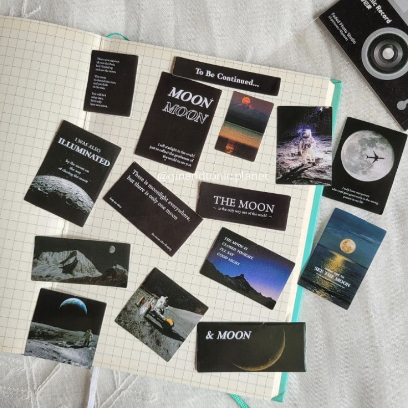 Set 15 sticker cổ điển và quote tông neutral dùng ttang trí bullet journal - ginandtonic