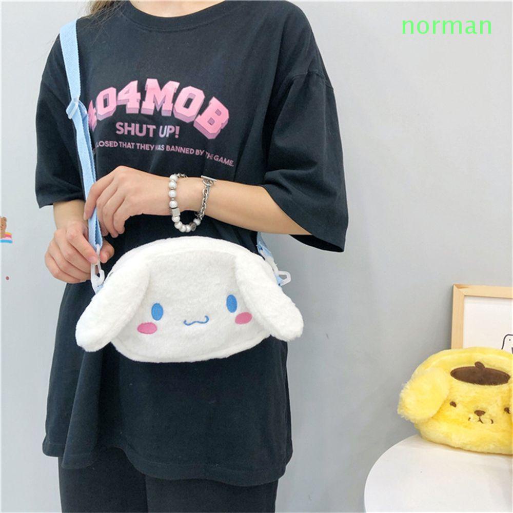 NORMAN Kawaii Women Shoulder Bags Cute Messenger Bag Plush Tote Bags Coin Purse Large capacity Melody Korean Dolls Toys Girls Cartoon Handbag