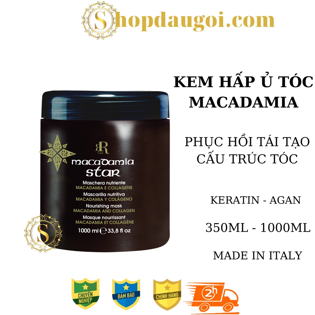 Kem Ủ Hấp Tóc Macadamia Phục Hồi Tóc Tái Tạo Cấu Trúc Tóc 1000ml