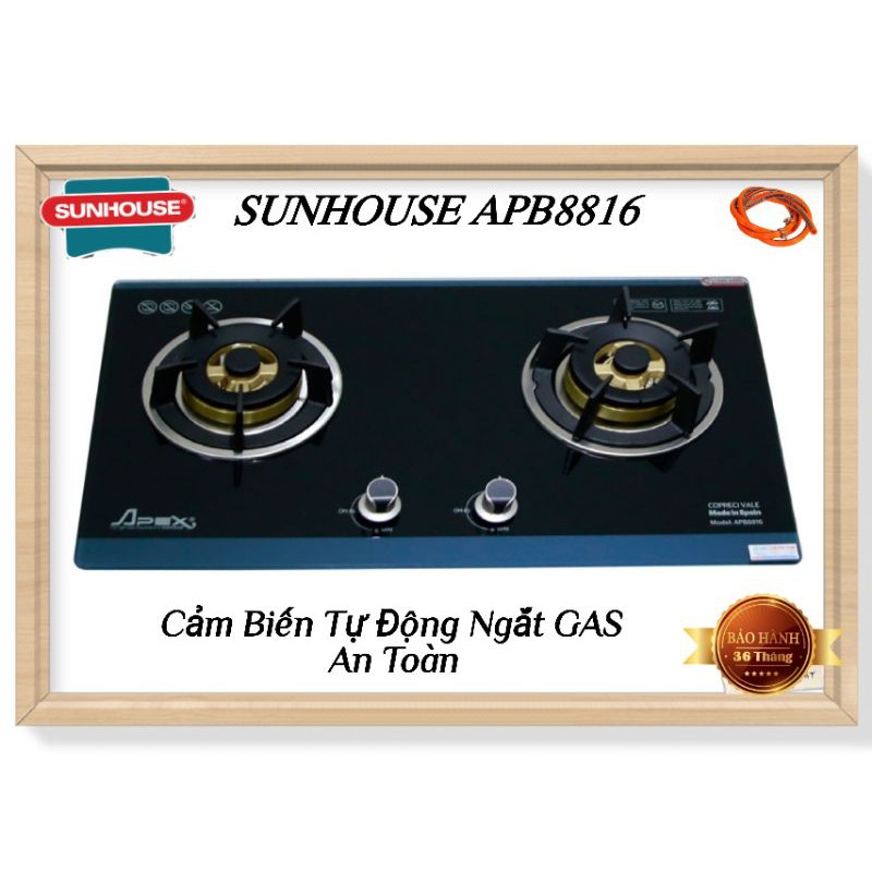 Bếp Gas Âm Cao Cấp Tự Động Ngắt GAS SUNHOUSE APEX APB8816