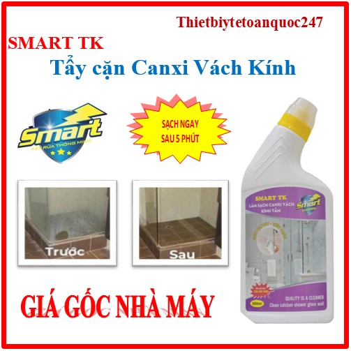 [Chính hãng]Tẩy Rửa SMART - Tẩy Sạch Cặn Canxi Vách Kính, Dầu Mỡ Lâu Ngày, Sen Vòi Inox, Đồ Dùng Bằng Sứ - 300ml