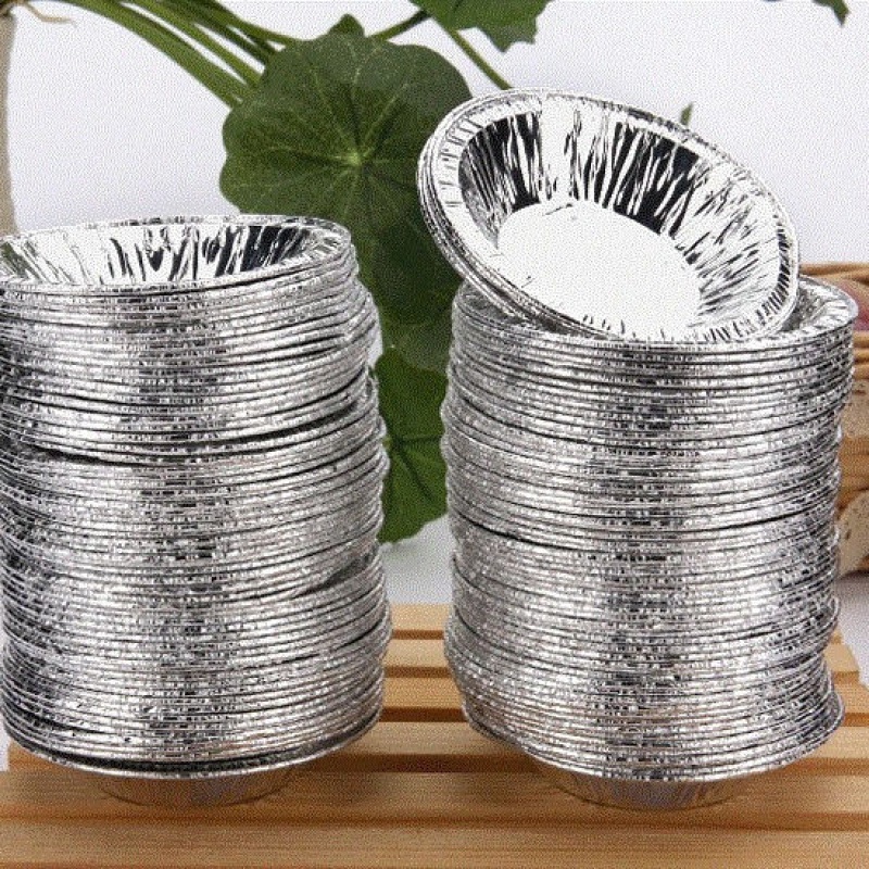 Set 100 Đế Cốc Chén Giấy Bạc Lót Khuôn Nướng Bánh tart Trứng Tiện Dụng