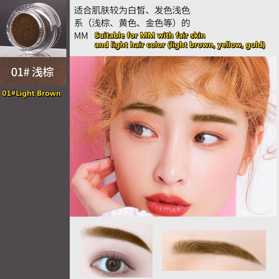 Kem Trang Điểm Lông Mày Air-Cushion Lâu Trôi Chống Thấm Nước Kèm Cọ Tiện Dụng