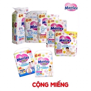 Tã Bỉm quần Merries Hàng Nội Địa Thêm Miếng size Newborn96/S82/M55/L46/XL40/XXL36