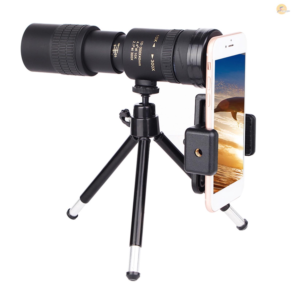 Ống Nhòm Một Mắt 10-300 X 40mm Bak4 Có Giá Đỡ Điện Thoại Và Chân Đế Cho Người Lớn