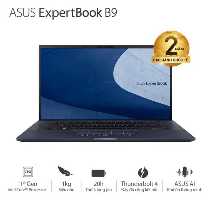 Laptop Asus ExpertBook B9400CEA-KC0558T (Core i5-1135G7 | 8GB | 512GB | Intel Iris Xe | 14.0 inch FHD | Win 10 | Đen) | BigBuy360 - bigbuy360.vn