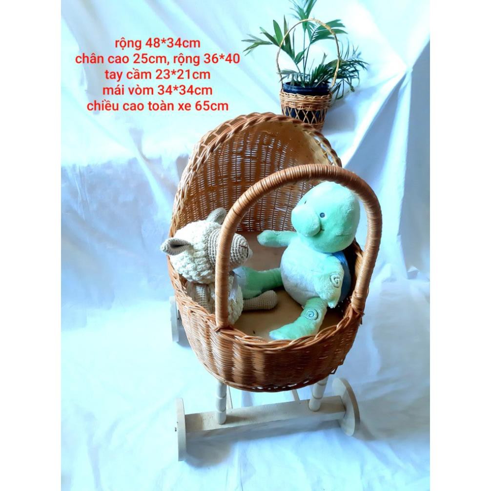 Props - Phụ kiện chụp hình siêu xinh cho các studio - Xe đẩy bằng mây Có ảnh thật