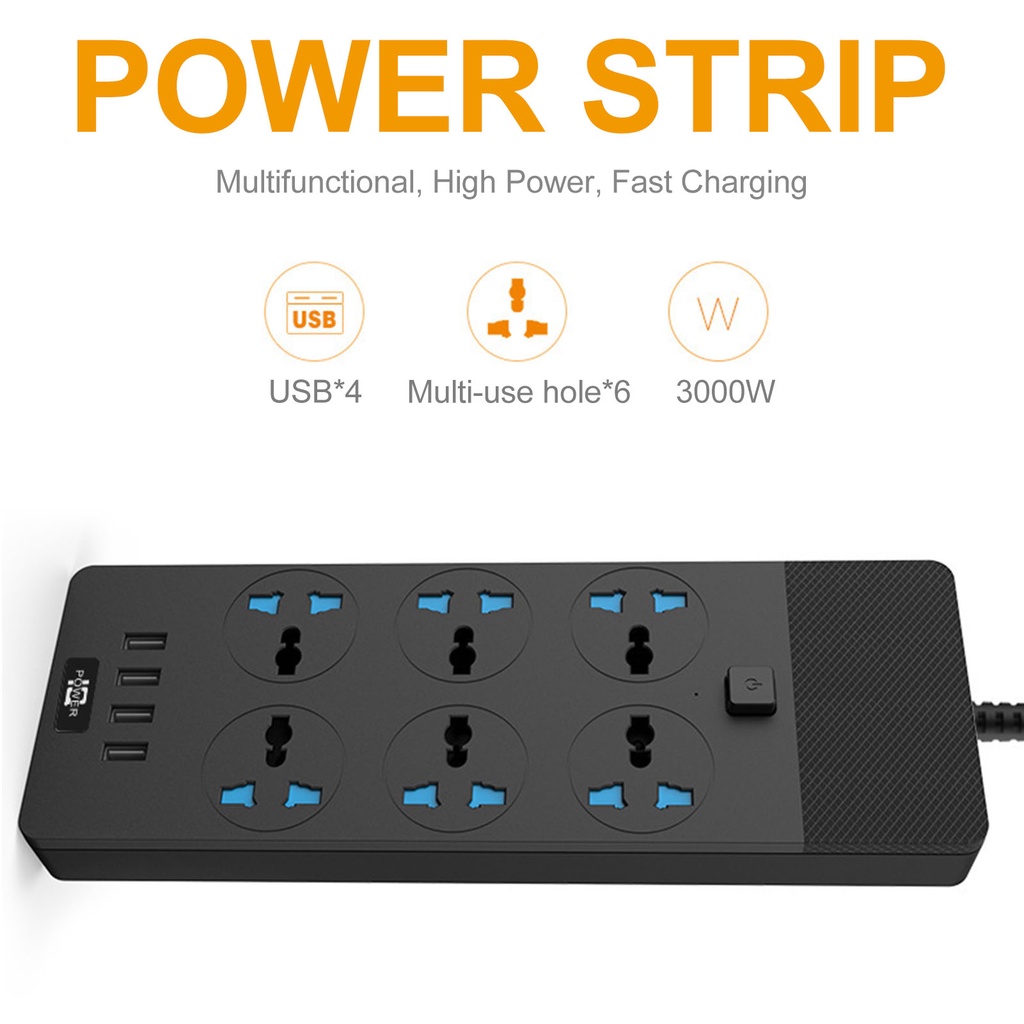 Ổ Cắm Điện Thông Minh Đa Năng T12 3000W Với 4 Cổng USB