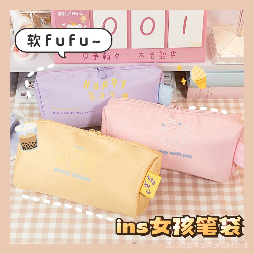 Túi Đựng Bút Có Nắp Hình Hộp Sữa Phô Mai Phong Cách Hàn Quốc Màu Sắc Tươi Tắn
