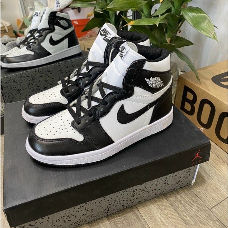 Giày  jordan Giày Thể Thao Jordan cao cổ Đen Trắng panda nam nữ, giày jordan Cổ Cao full box bill