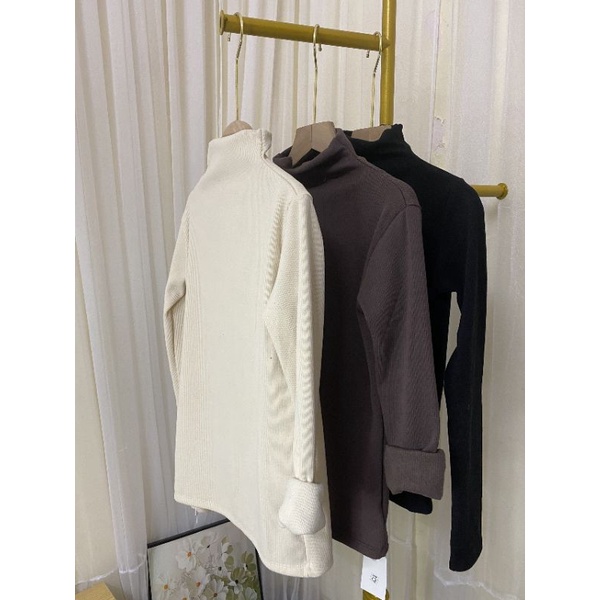 Áo Len Cổ Cao Nữ Trơn Chất Nhung Tăm Dày Dặn Có Size - Hl | BigBuy360 - bigbuy360.vn