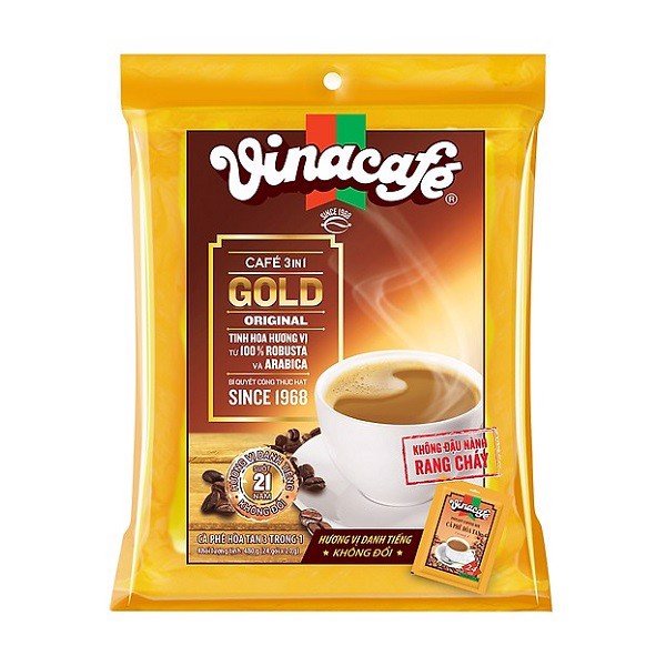 Combo 2 bịch Cà phê sữa VinaCafé Gold Original 960g (là gồm 48 gói x 20g)