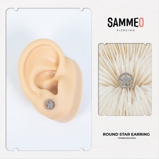 Khuyên thép không gỉ Round Star Earring