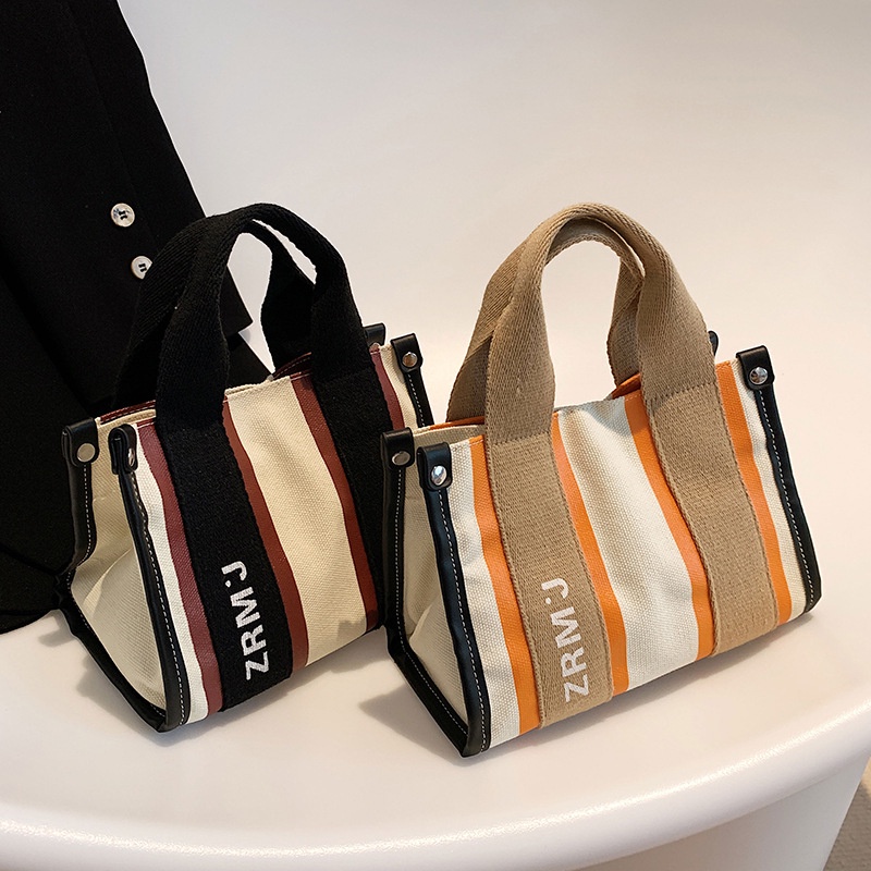 Túi Đeo Chéo canvas Màu Sắc Tương Phản Thời Trang Cho Nữ