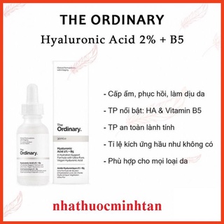 Tinh chất The Ordinary Hyaluronic Acid 2% + B5 30ml Cấp Nước Dưỡng Ẩm Cho Da