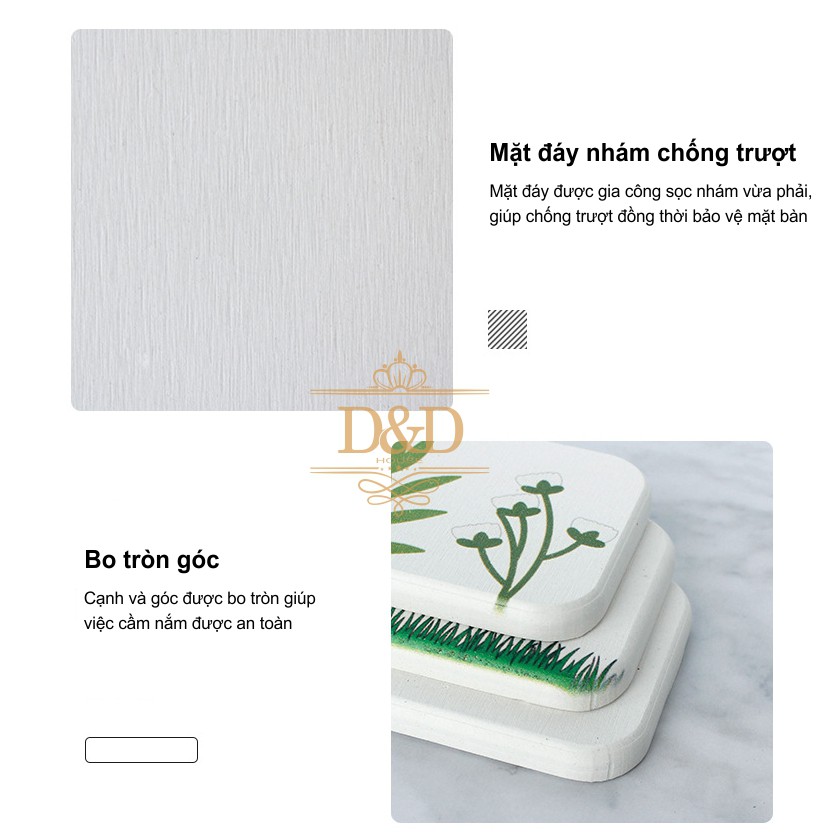 Miếng lót, tấm lót hút nước Diatomite (22.5x7cm) họa tiết, thông điệp dễ thương