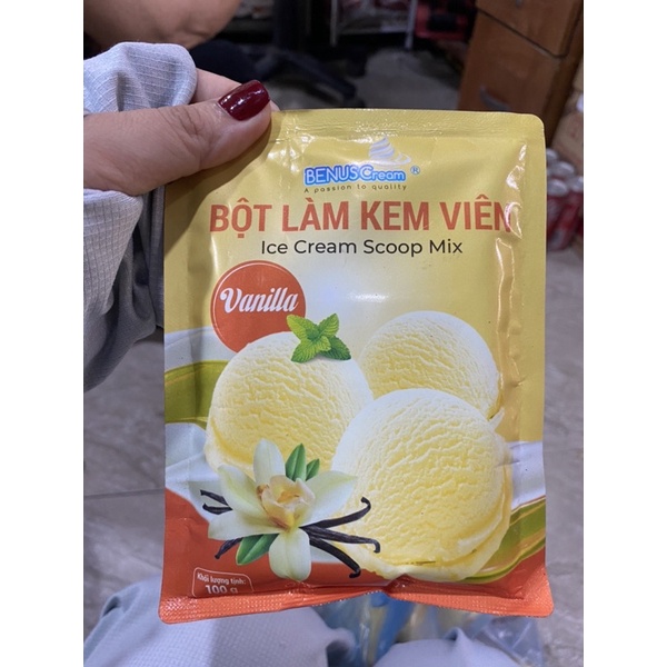 Gói 100gr bột làm kem viên Benus nhiều vị khác nhau loại xịn
