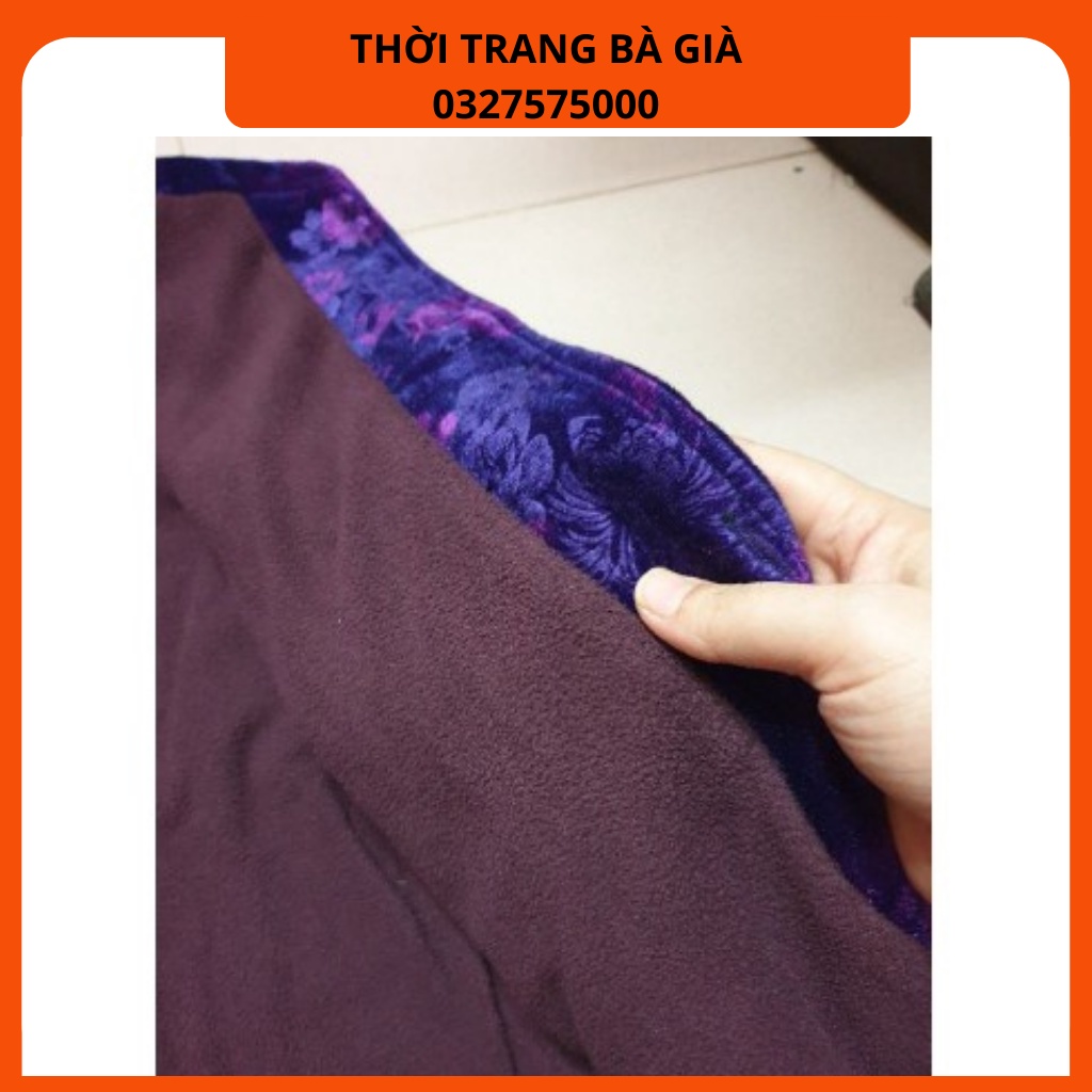 Áo Khoác Bông Nhung Bà Già Nhung Chần Bông Lót Lông Hàng Quảng Châu