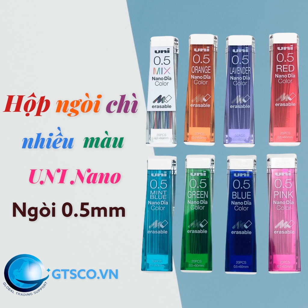 Ngòi chì bấm cơ khí 7 màu UNI NANO DIA COLOR