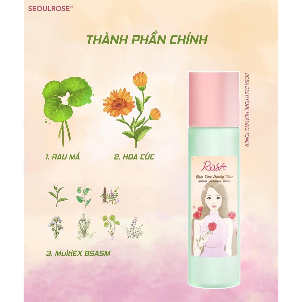 Nước hoa hồng Rosa Deep Pore Healing Toner 120ml